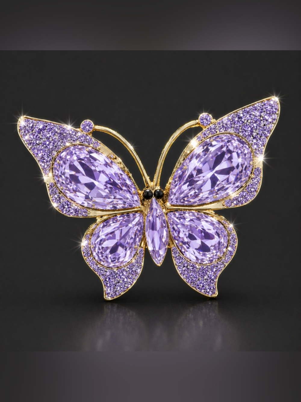 Crystal Rhinestone Purple Butterfly Keychain Bag Charm